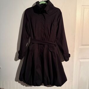 Samuel Dong Small Classic Bubble Dress Trench Coat In Black Capsule Old Money